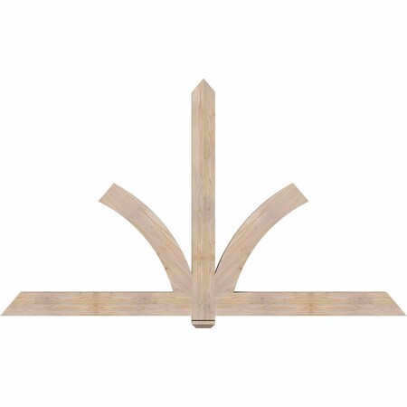 Ekena Millwork Redmond Smooth Timber Gable Bracket, Douglas Fir, 96"W x 56"H x 3 1/2"D x 5 1/2"F, 14/12 Pitch GBW096X56X0406RED00SDF